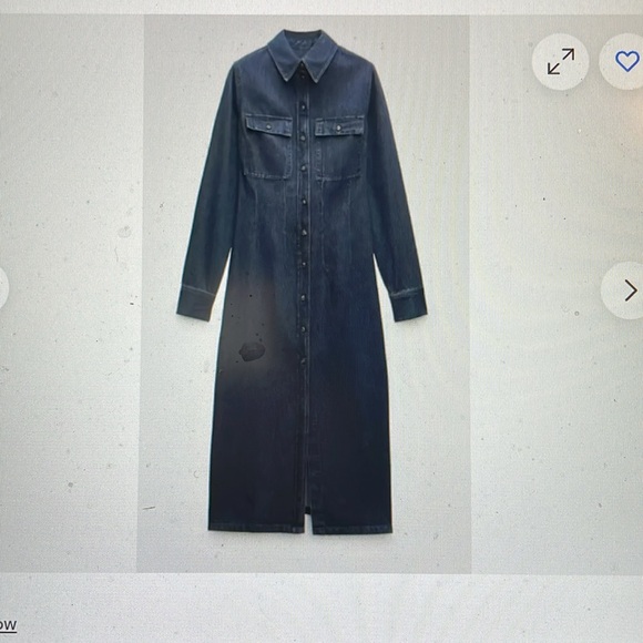 Zara denim button down dress - new with tags - Picture 6 of 8